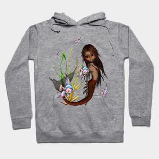 Sweet little mermaid with fantasy fish Hoodie